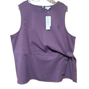 Liz Claiborne Sleeveless Side Tie Heather Grape Shake 2X‎
